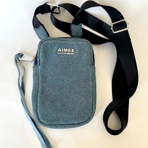 Aimee Kestenberg Denim Finished Leather Crossbody Bag - Picture 1 of 5